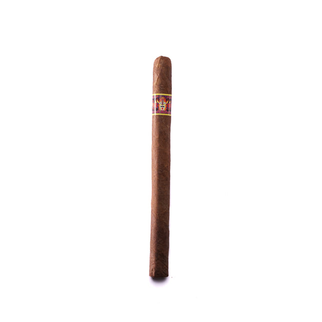 Cigar with a label on a white background