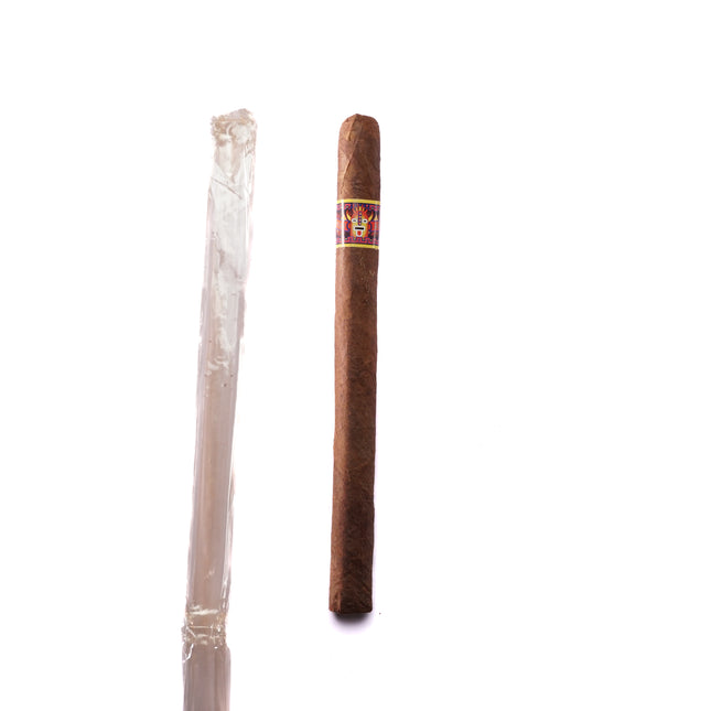 Cigar and a joint on a white background