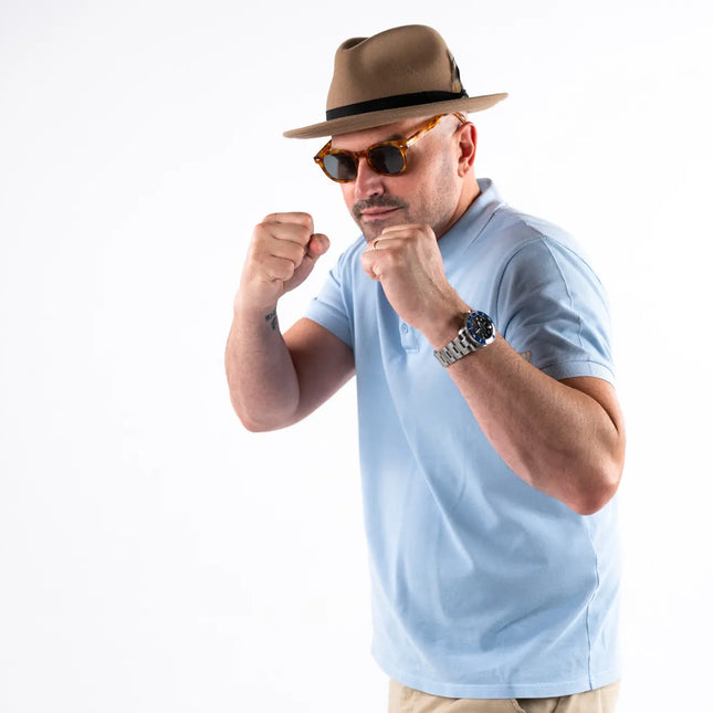 A Person In Privada Cigar Club Sky Blue T-Shirt