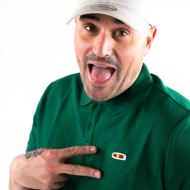 A Person In Privada Cigar Club Green T-Shirt