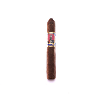 Cigar with a label on a white background