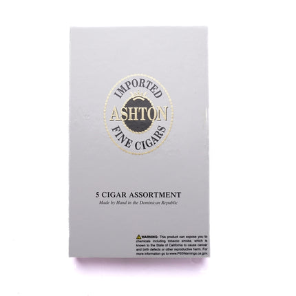 Box of Ashton fine cigars on a white background