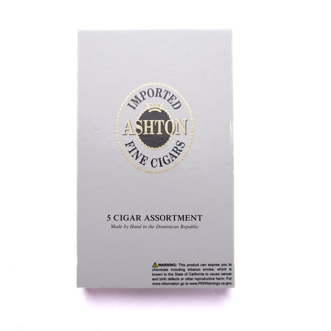 Box of Ashton fine cigars on a white background