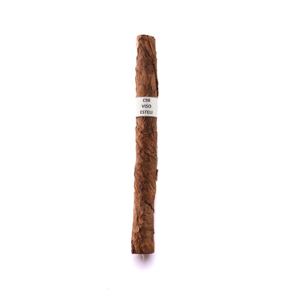 Cigar with a label on a white background