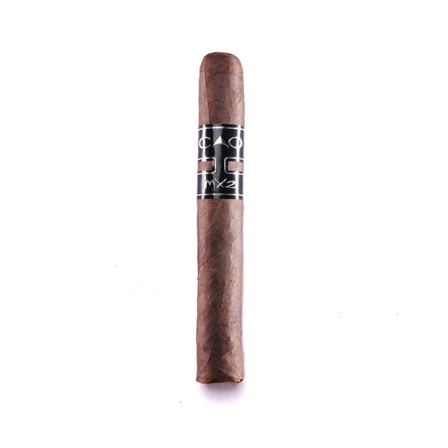 Cigar with a band on a white background