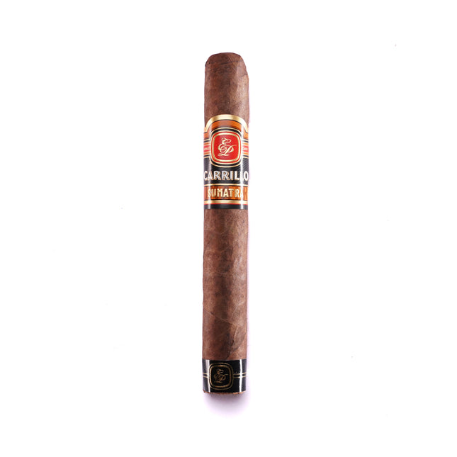 Cigar with a label on a white background