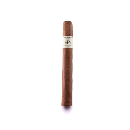 Cigar with a label on a white background