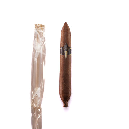 Cigar and its packaging on a white background