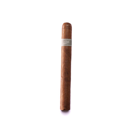 Cigar with a band on a white background