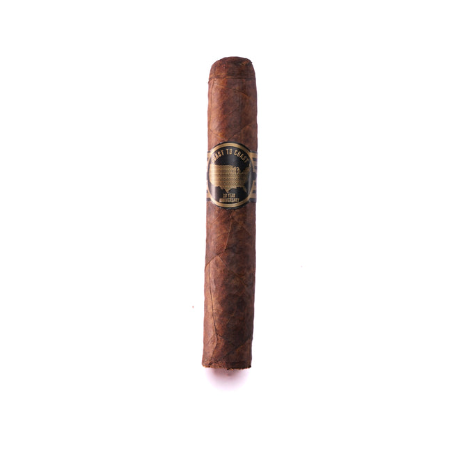 Cigar with a visible label on a white background