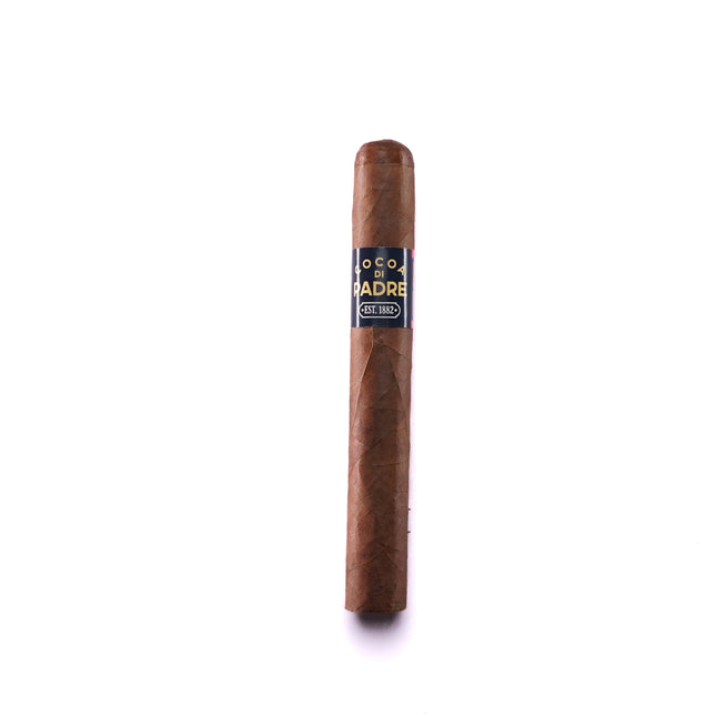 Cigar with a label on a white background