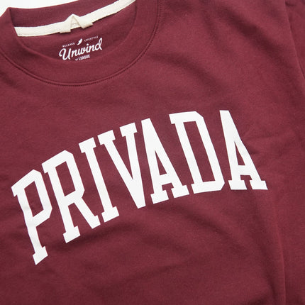 Privada Crimson Red Fleece Crew