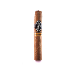 Cigar with a label on a white background