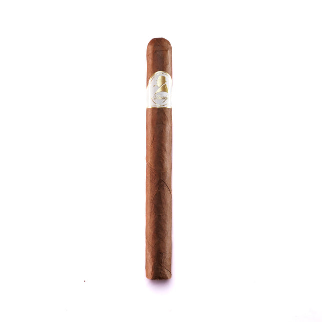 Cigar with a band on a white background