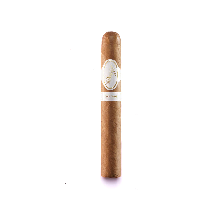 Cigar with a band on a white background