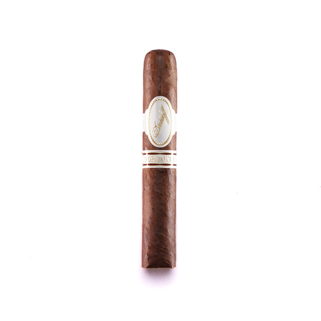 Cigar with a band on a white background
