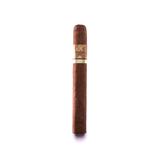 Cigar with a gold band on a white background