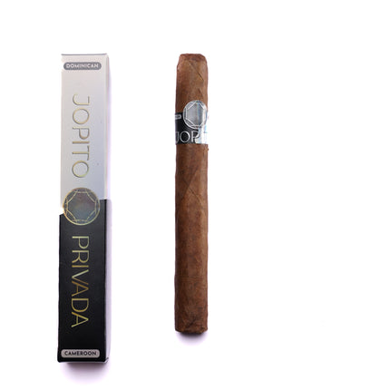 Cigar and its packaging on a white background