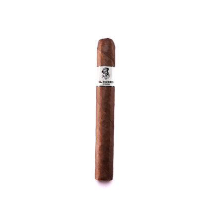 Cigar with a label on a white background