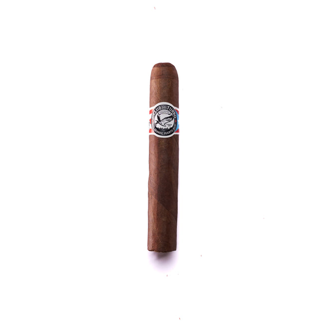 Cigar with a brand logo on a white background