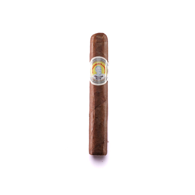 Cigar with a label on a white background
