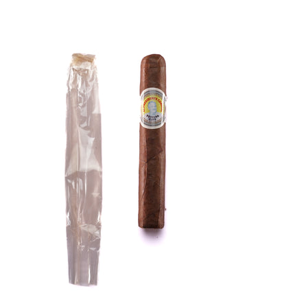 Cigar and its packaging on a white background