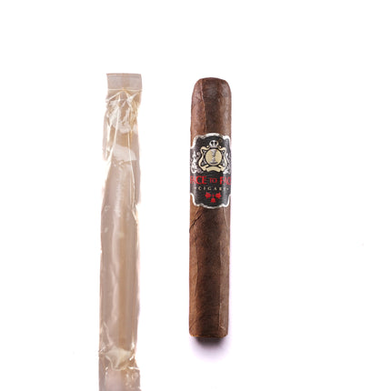 Cigar and its packaging on a white background