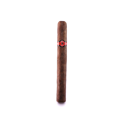 Cigar with a red band on a white background
