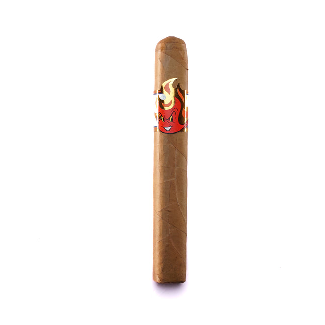Cigar with a visible label on a white background