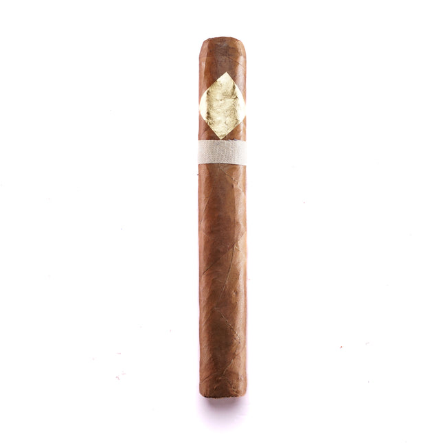 Cigar with a diamond-shaped band on a white background