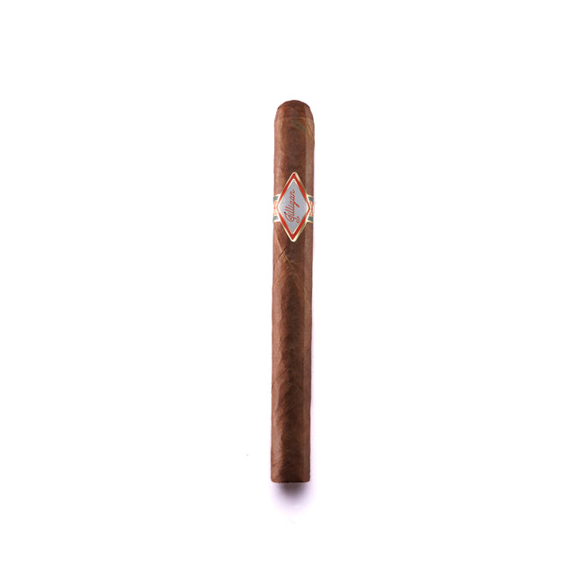 Cigar with a diamond-shaped band on a white background