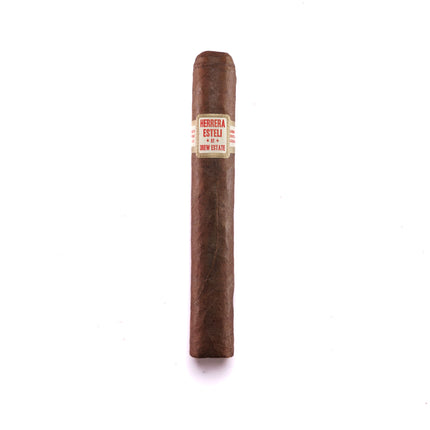 Cigar with a label on a white background