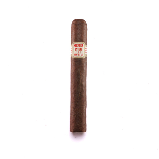 Cigar with a label on a white background