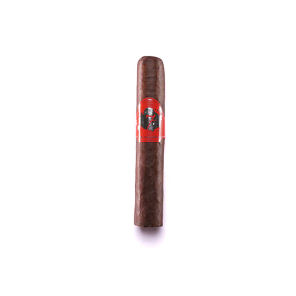 Cigar with a red label on a white background