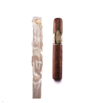 Cigar and a piece of paper on a white background
