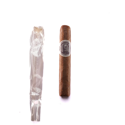Cigar and its packaging on a white background