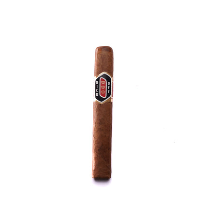 Cigar with a label on a white background