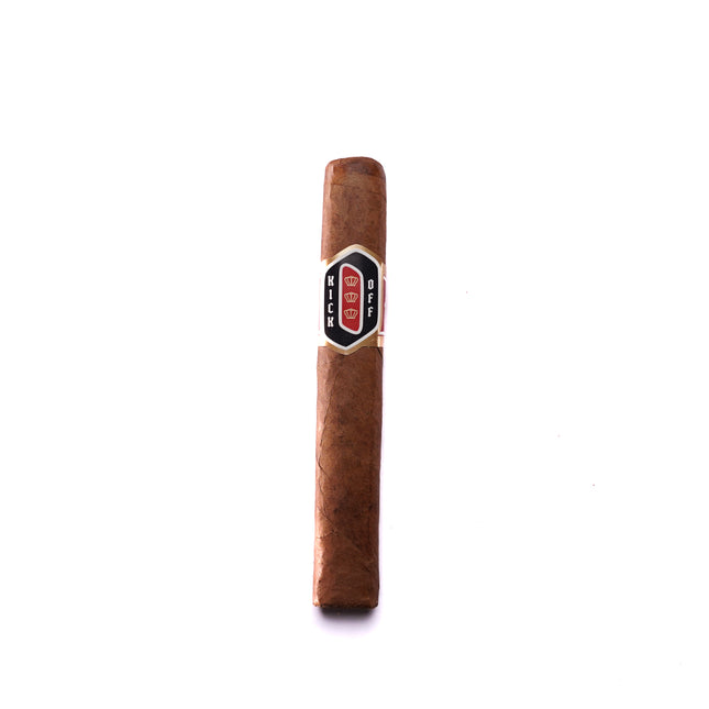 Cigar with a label on a white background