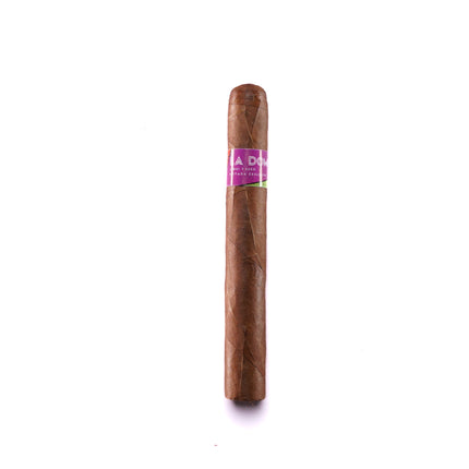 Cigar with a purple label on a white background