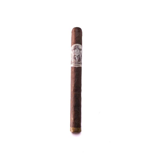 Cigar with a label on a white background