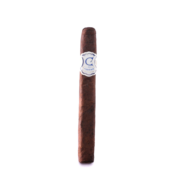Cigar with a visible label on a white background