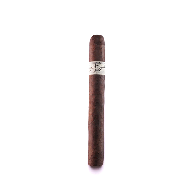 Cigar with band on a white background