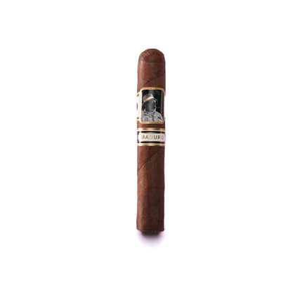 Cigar with a label on a white background