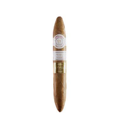 Cigar with a label on a white background
