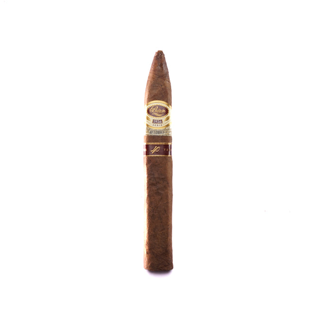 Cigar with a label on a white background