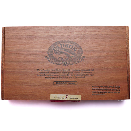 Wooden Adron product box with engraved logo on a white background