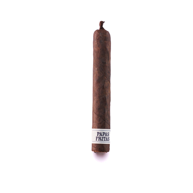 Cigar with a label on a white background