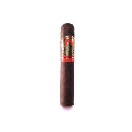 Cigar with a label on a white background