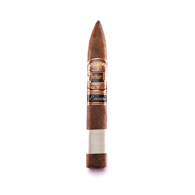 Cigar with a band on a white background
