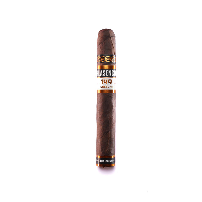 Cigar with a label on a white background